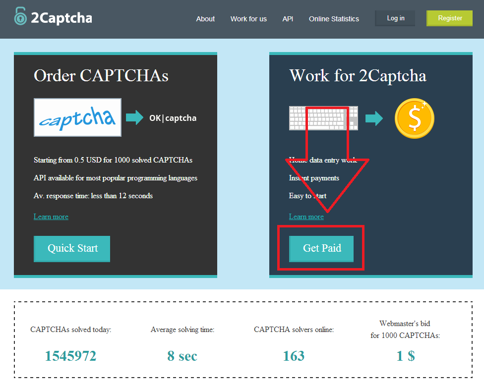 2captcha 1 Kiếm tiền từ việc gõ captcha với 2captcha.com