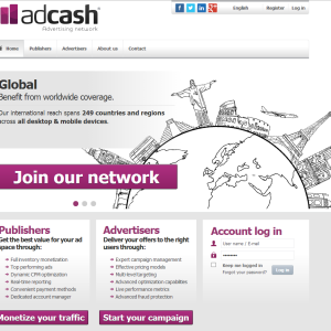 AdCash.com - Kiếm tiền từ website/ blog có lượt truy cập lớn